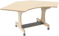 hoogzit hoektafel met standaard ronding berken Tangara Groothandel voor de Kinderopvang Kinderdagverblijfinrichting1